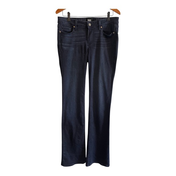 PAIGE Bootcut Jeans Women's Size 31 Blue Manhattan Mid‎ Rise Dark Wash 33 x 34 - Picture 1 of 6